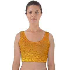 Beer Bubbles Pattern Velvet Crop Top