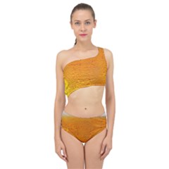 Beer Bubbles Pattern Spliced Up Two Piece Swimsuit