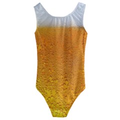 Beer Bubbles Pattern Kids  Cut-out Back One Piece Swimsuit