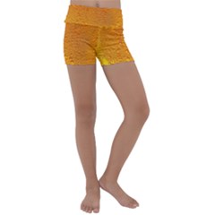 Beer Bubbles Pattern Kids  Lightweight Velour Yoga Shorts