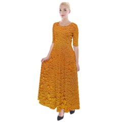 Beer Bubbles Pattern Half Sleeves Maxi Dress