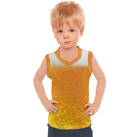 Beer Bubbles Pattern Kids  Sport Tank Top by Maspions