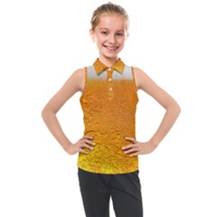 Beer Bubbles Pattern Kids  Sleeveless Polo T-shirt