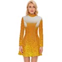 Beer Bubbles Pattern Long Sleeve Velour Longline Dress View1