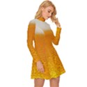 Beer Bubbles Pattern Long Sleeve Velour Longline Dress View3