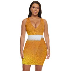 Beer Bubbles Pattern Draped Bodycon Dress