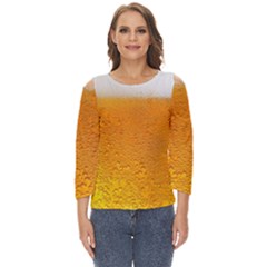 Beer Bubbles Pattern Cut Out Wide Sleeve Top