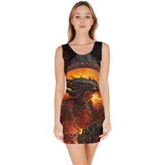 Dragon Fire Fantasy Art Bodycon Dress