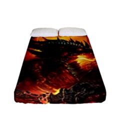 Dragon Fire Fantasy Art Fitted Sheet (full/ Double Size)