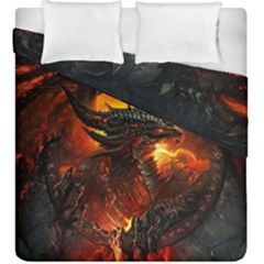 Dragon Fire Fantasy Art Duvet Cover Double Side (king Size)