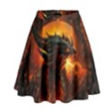 Dragon Fire Fantasy Art High Waist Skirt View1