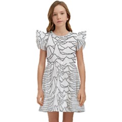 Joy Division Unknown Pleasures Kids  Winged Sleeve Dress by Maspions