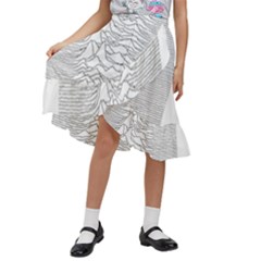 Joy Division Unknown Pleasures Kids  Ruffle Flared Wrap Midi Skirt by Maspions