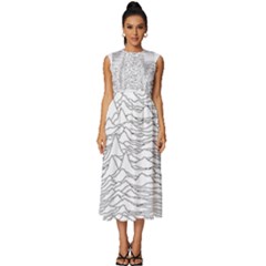 Joy Division Unknown Pleasures Sleeveless Round Neck Midi Dress by Maspions