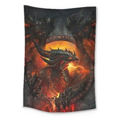 Dragon Fire Fantasy Art Large Tapestry