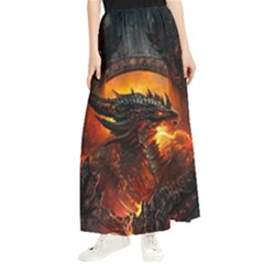 Dragon Fire Fantasy Art Maxi Chiffon Skirt