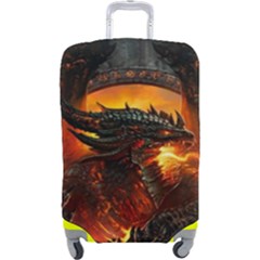 Dragon Fire Fantasy Art Luggage Cover (large) by Maspions