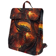 Dragon Fire Fantasy Art Flap Top Backpack