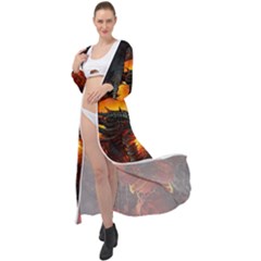 Dragon Fire Fantasy Art Maxi Chiffon Beach Wrap