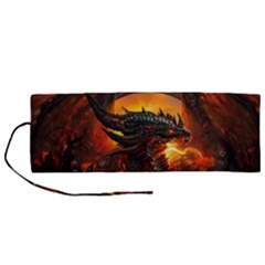 Dragon Fire Fantasy Art Roll Up Canvas Pencil Holder (m)