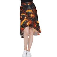 Dragon Fire Fantasy Art Frill Hi Low Chiffon Skirt