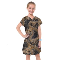 Fantasy Dragon Pentagram Kids  Drop Waist Dress