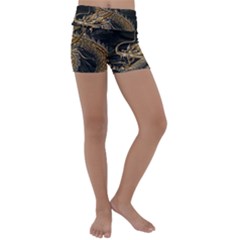 Fantasy Dragon Pentagram Kids  Lightweight Velour Yoga Shorts