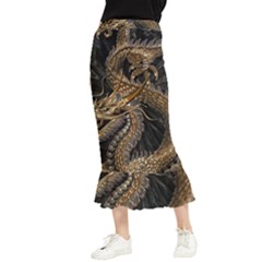 Fantasy Dragon Pentagram Maxi Fishtail Chiffon Skirt