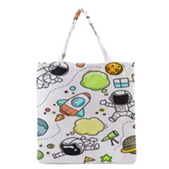 Sketch Cartoon Space Set Grocery Tote Bag by Hannah976