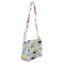 Sketch Cartoon Space Set Shoulder Bag With Back Zipper by Hannah976