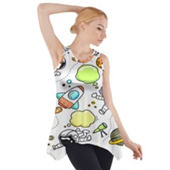 Sketch Cartoon Space Set Side Drop Tank Tunic by Hannah976