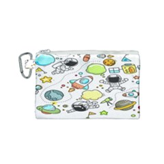 Sketch Cartoon Space Set Canvas Cosmetic Bag (small) by Hannah976