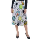 Sketch Cartoon Space Set Classic Velour Midi Skirt  View1