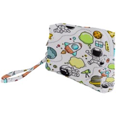 Sketch Cartoon Space Set Wristlet Pouch Bag (small) by Hannah976