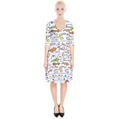 Desktop Pattern Art Graphic Design Wrap Up Cocktail Dress