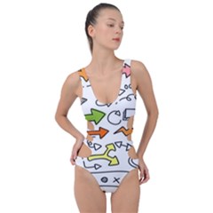 Desktop Pattern Art Graphic Design Side Cut Out Swimsuit by Hannah976