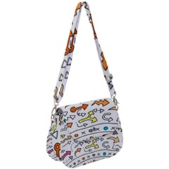 Desktop Pattern Art Graphic Design Saddle Handbag by Hannah976