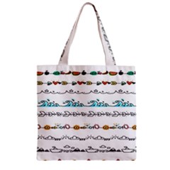 Decoration Element Style Pattern Zipper Grocery Tote Bag by Hannah976