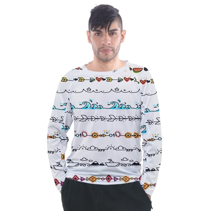 Decoration Element Style Pattern Men s Long Sleeve Raglan T-Shirt