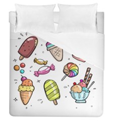 Doodle Cartoon Drawn Cone Food Duvet Cover (queen Size) by Hannah976