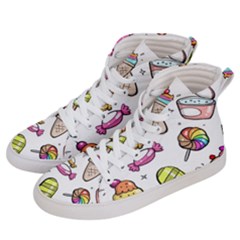 Doodle Cartoon Drawn Cone Food Women s Hi-top Skate Sneakers by Hannah976