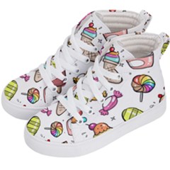 Doodle Cartoon Drawn Cone Food Kids  Hi-top Skate Sneakers by Hannah976