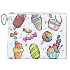 Doodle Cartoon Drawn Cone Food Canvas Cosmetic Bag (xxl) by Hannah976