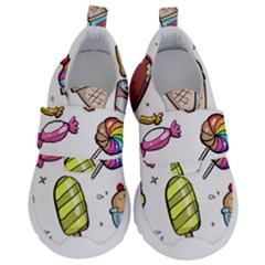 Doodle Cartoon Drawn Cone Food Kids  Velcro No Lace Shoes by Hannah976