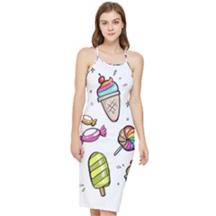 Doodle Cartoon Drawn Cone Food Bodycon Cross Back Summer Dress by Hannah976