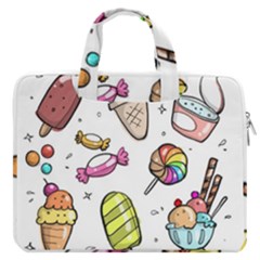 Doodle Cartoon Drawn Cone Food Macbook Pro 16  Double Pocket Laptop Bag  by Hannah976