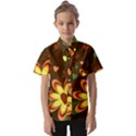 Floral Hearts Brown Green Retro Kids  Short Sleeve Shirt View1