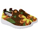 Floral Hearts Brown Green Retro Kids  Slip On Sneakers View3