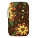 Floral Hearts Brown Green Retro Waist Pouch (Small) View1