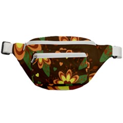 Floral Hearts Brown Green Retro Fanny Pack by Hannah976